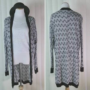 DONATED Black and white duster/ long cardigan